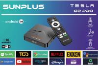 Sunplus TESLA Q2 Pro 16gb 2gb ram  6K Android TV Box  Android 14 İşletim Sistemi 64 GB Depola  Wi-Fi 6 